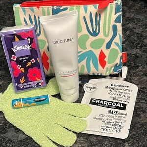 FARMASI Hair Removal Dr C Tuna Papaya Extract & IPSY Tropical Bag Self Care Set